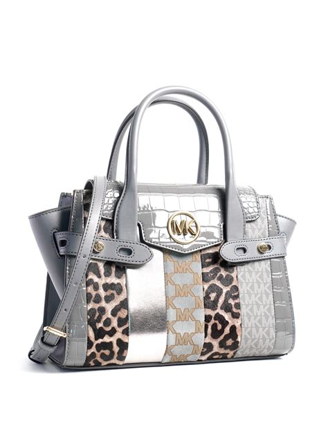 michael kors large satchel heather grey|Michael Kors handbags.